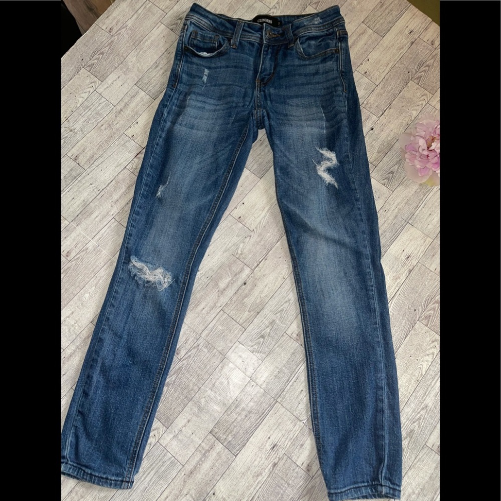 Clingers distressed jeans, sz 3